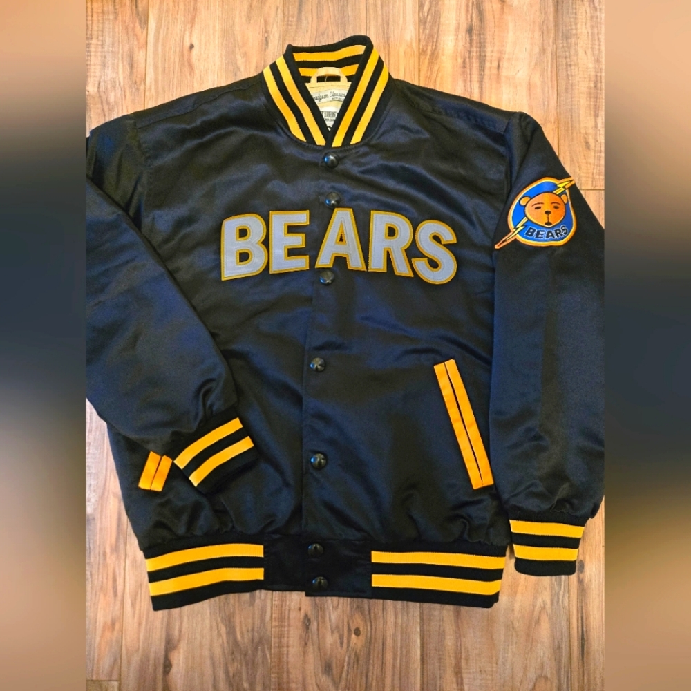Vintage Chicago Bears Football Team Jacket Satin Embroider Men's Size L